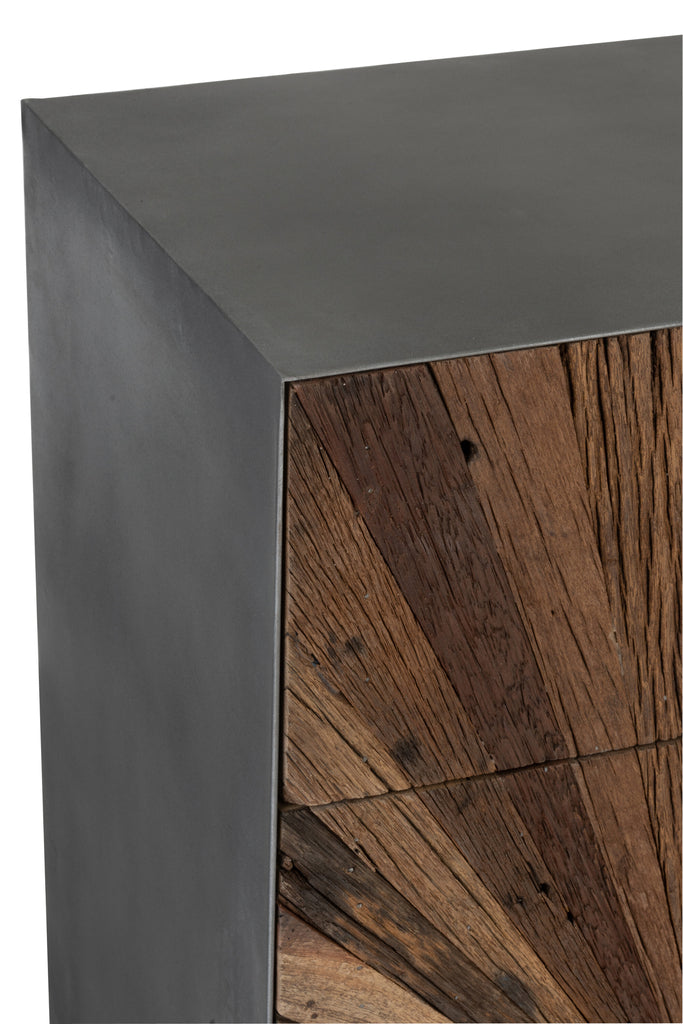 Armoire Shanil 5 tiroirs bois/fer naturel/gris | Designix -     - https://designix.fr