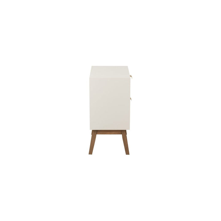 Armoire 2 tiroirs en bois MDF blanc/naturel | Designix -     - https://designix.fr