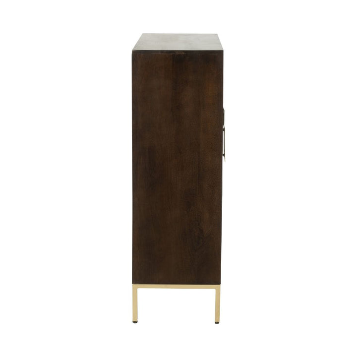 Armoire 2 portes en bois de manguier/fer marron/or. | Designix -     - https://designix.fr