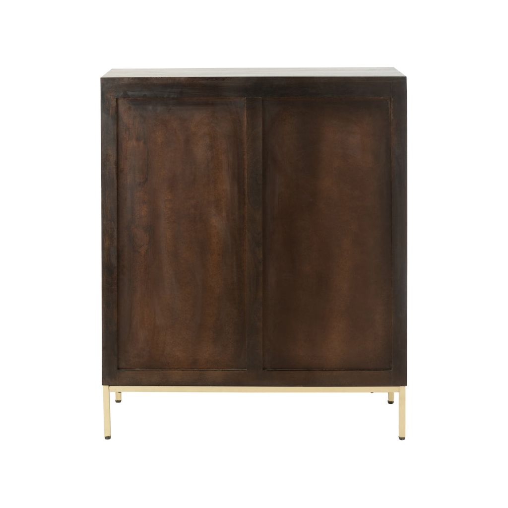 Armoire 2 portes en bois de manguier/fer marron/or. | Designix -     - https://designix.fr