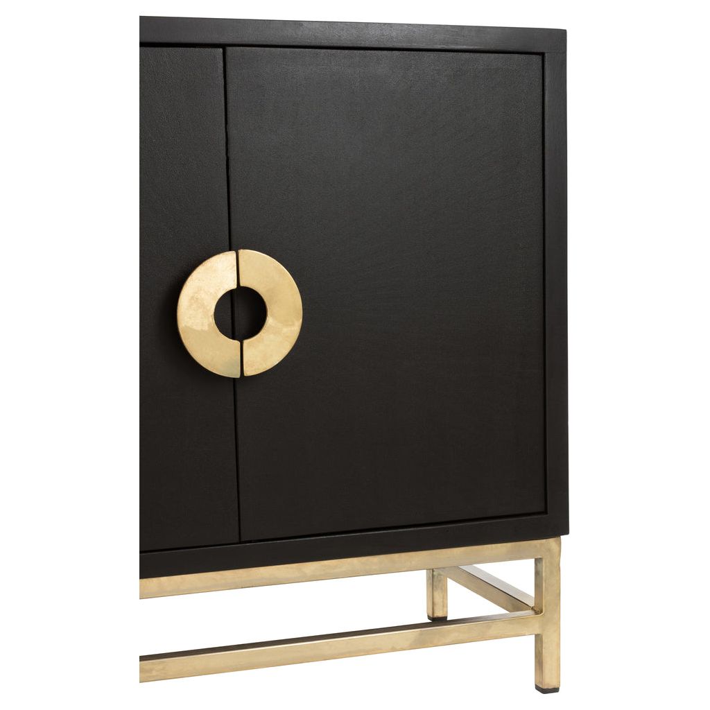 Armoire 4 portes en bois de manguier Orea/fer noir doré | Designix -     - https://designix.fr