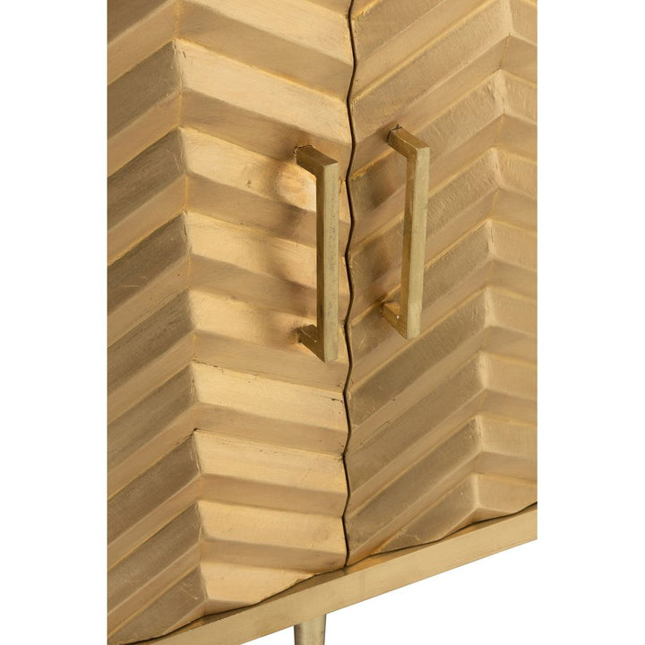 Armoire 4 portes en chevron laiton/MDF doré | Designix -     - https://designix.fr