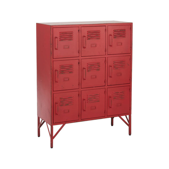 Armoire 9 tiroirs en métal rouge | Designix -     - https://designix.fr