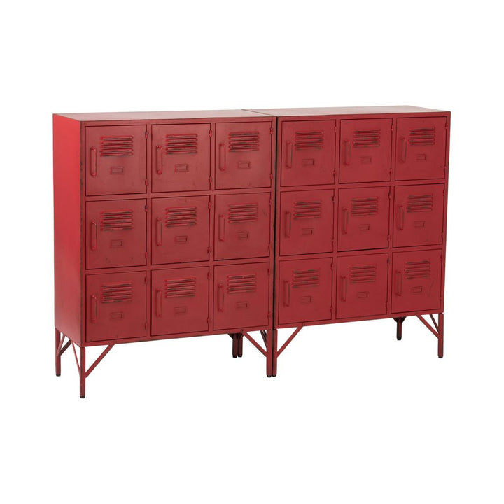 Armoire 9 tiroirs en métal rouge | Designix -     - https://designix.fr