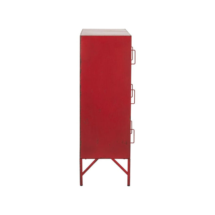 Armoire 9 tiroirs en métal rouge | Designix -     - https://designix.fr