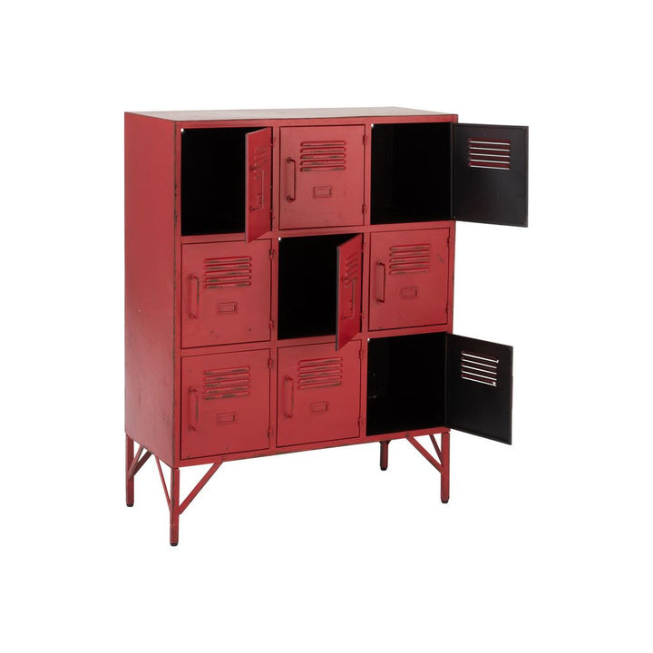 Armoire 9 tiroirs en métal rouge | Designix -     - https://designix.fr