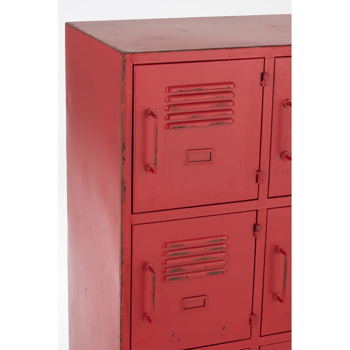 Armoire 9 tiroirs en métal rouge | Designix -     - https://designix.fr