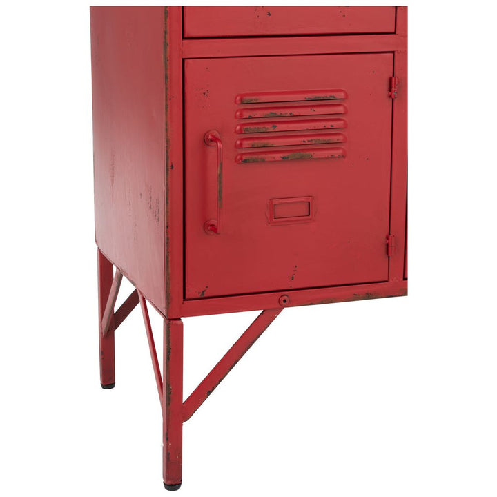 Armoire 9 tiroirs en métal rouge | Designix -     - https://designix.fr