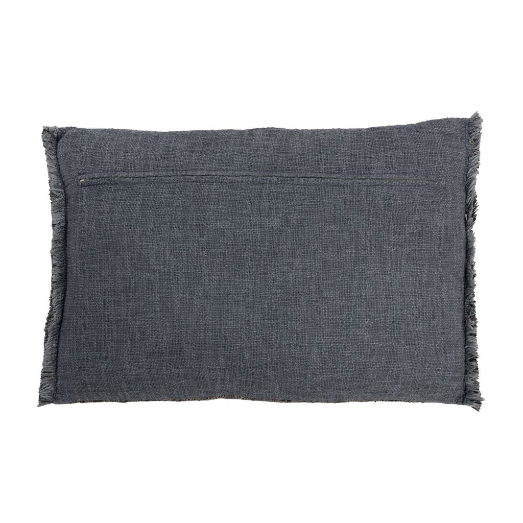 Coussin ethnique rectangulaire en coton bleu/beige | Designix -     - https://designix.fr