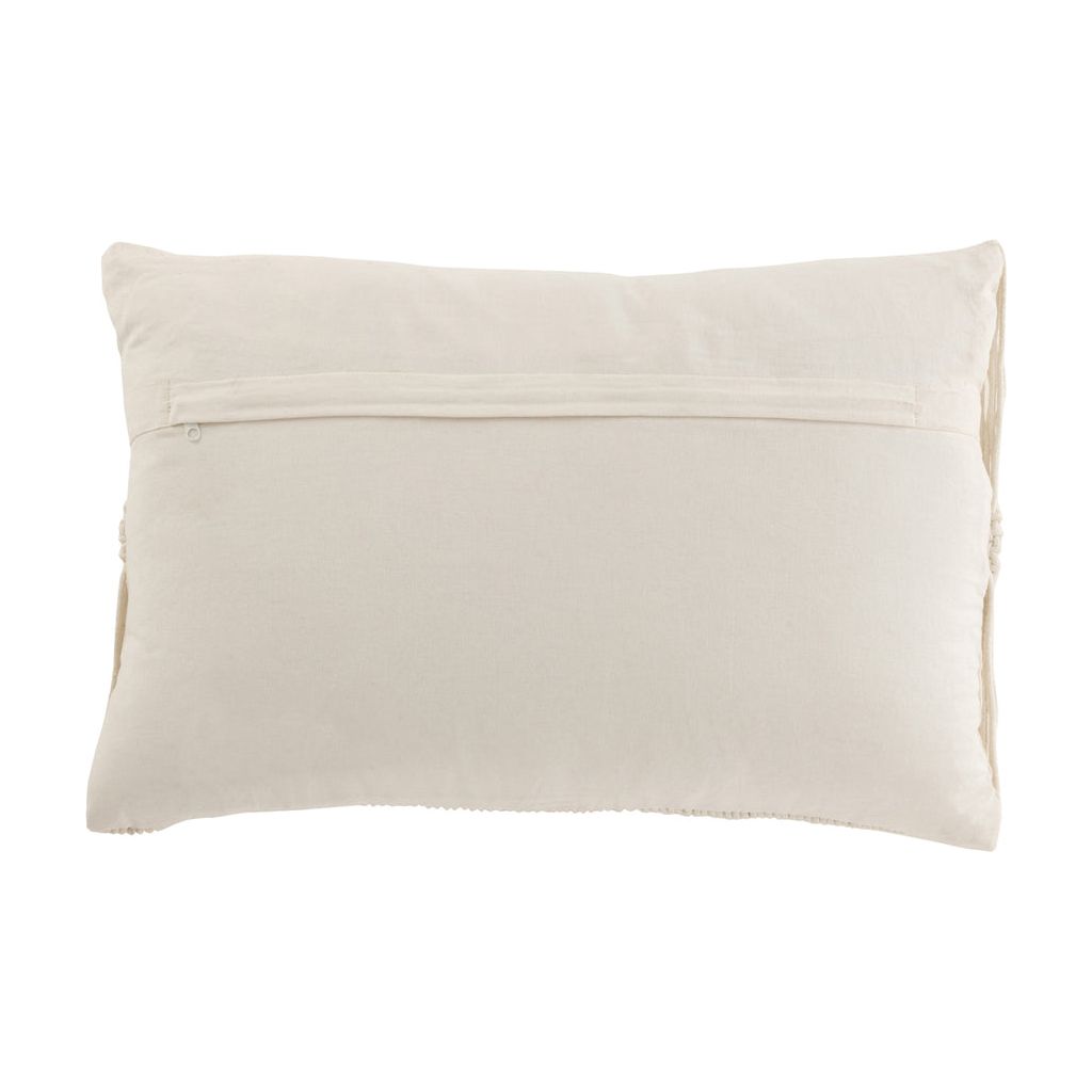 Ligne de coussin en macramé rectangulaire en coton blanc cassé | Designix -     - https://designix.fr