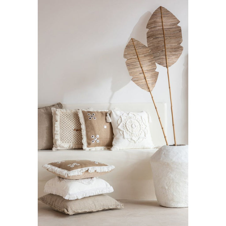 Miroirs de coussin dans les coins en jute naturel/blanc | Designix -     - https://designix.fr