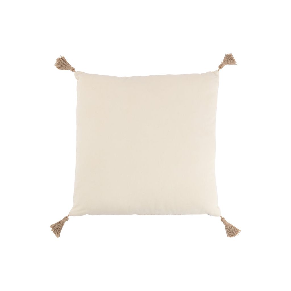 Coussin carré en polyester tissé beige | Designix -     - https://designix.fr