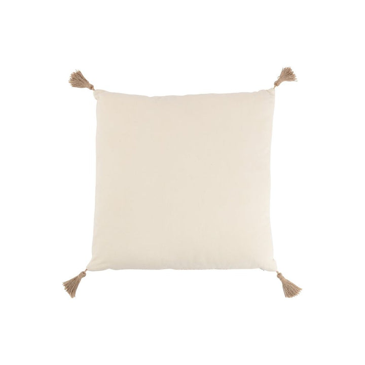 Coussin carré en polyester tissé beige | Designix -     - https://designix.fr