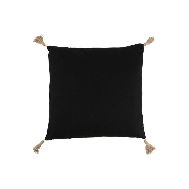 Coussin carré tissé en polyester noir | Designix -     - https://designix.fr