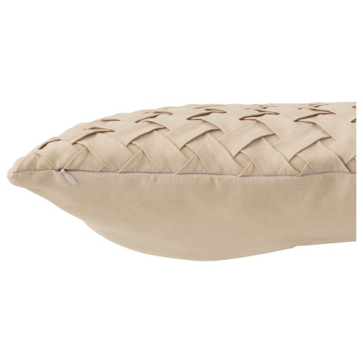 Coussin en polyester tissé beige | Designix -     - https://designix.fr