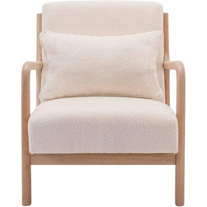 Alice'S Home - Fauteuil À Bouclettes Blanches Texturées. Bois Et Tissu. 1 Place Droit Fixe. Pieds Compas Scandinave. Structure En Bois Solide | Designix - Amazon    - https://designix.fr/