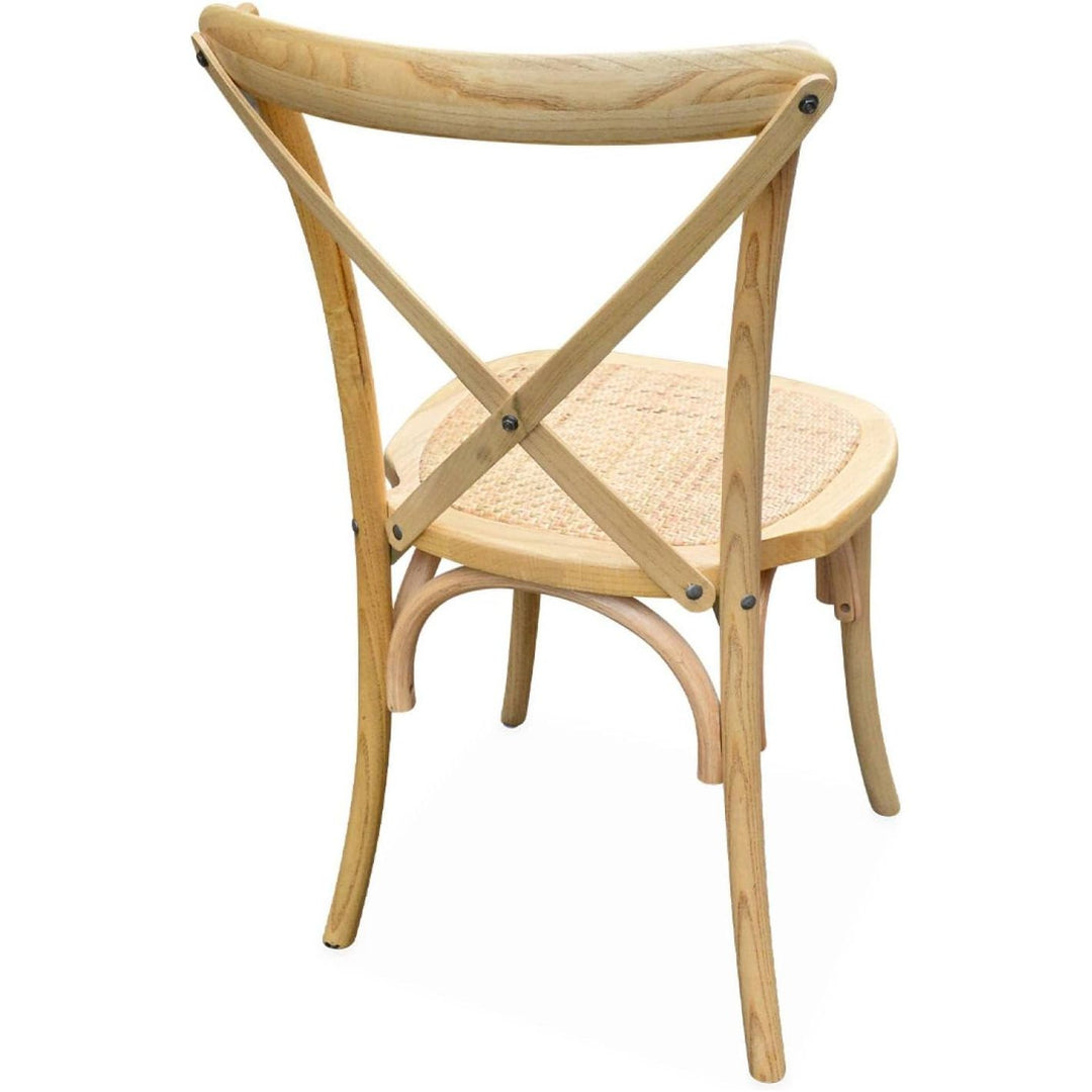 Alice'S Home - Lot De 2 Chaises De Bistrot En Bois De Cédrèle Naturel. Vintage. Assise En Rotin. Empilables | Designix - Amazon    - https://designix.fr/