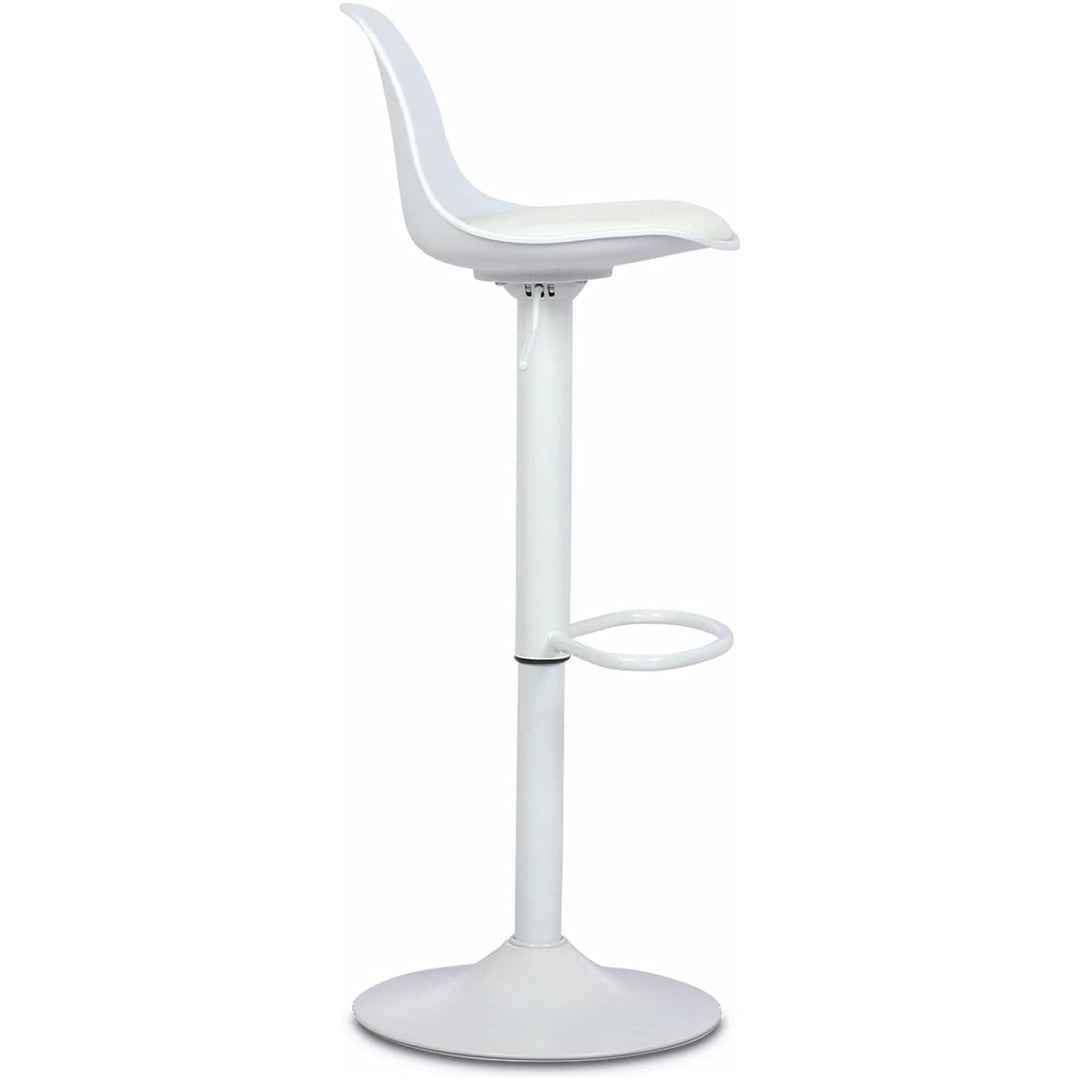 Alice'S Home - Lot De 2 Tabourets De Bar Réglables 61.5/83.5Cm - Noah - Simili Cuir Blanc - Hauteur Réglable. Repose-Pieds | Designix - Amazon    - https://designix.fr/