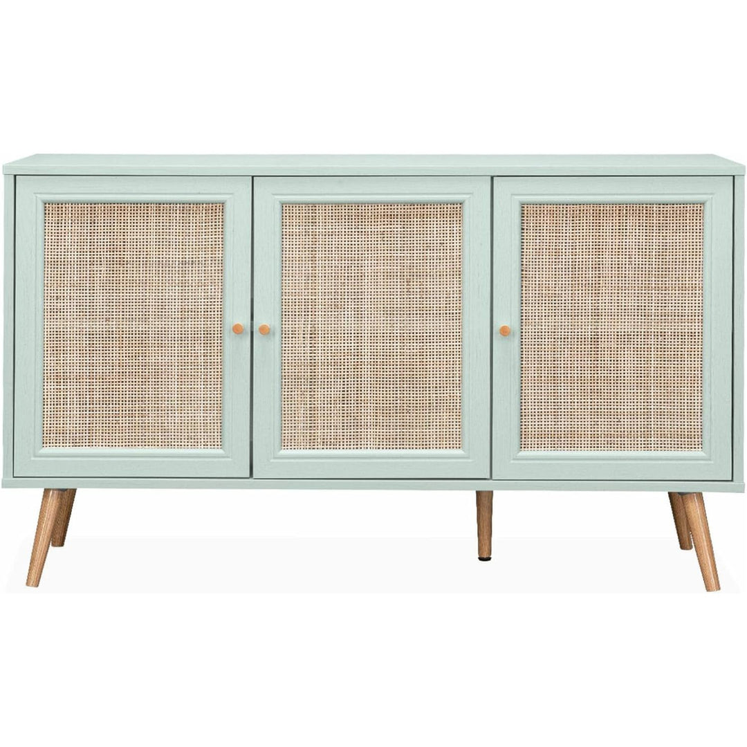 Alice'S Home - Buffet De Rangement En Cannage 120X39X70Cm - Bohème - 2 Niveaux. 3 Portes. Pieds Scandinaves | Designix - Amazon    - https://designix.fr/