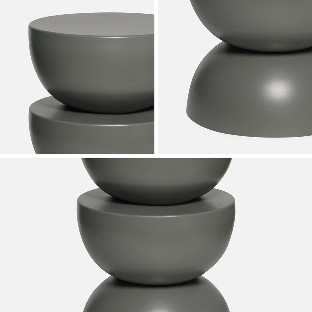 Alice'S Home - Table D'Appoint. Bout De Canapé. Table De Chevet En Métal. Gris Foncé. Coumba. Ø32 X H 46.5Cm | Designix - Amazon    - https://designix.fr/