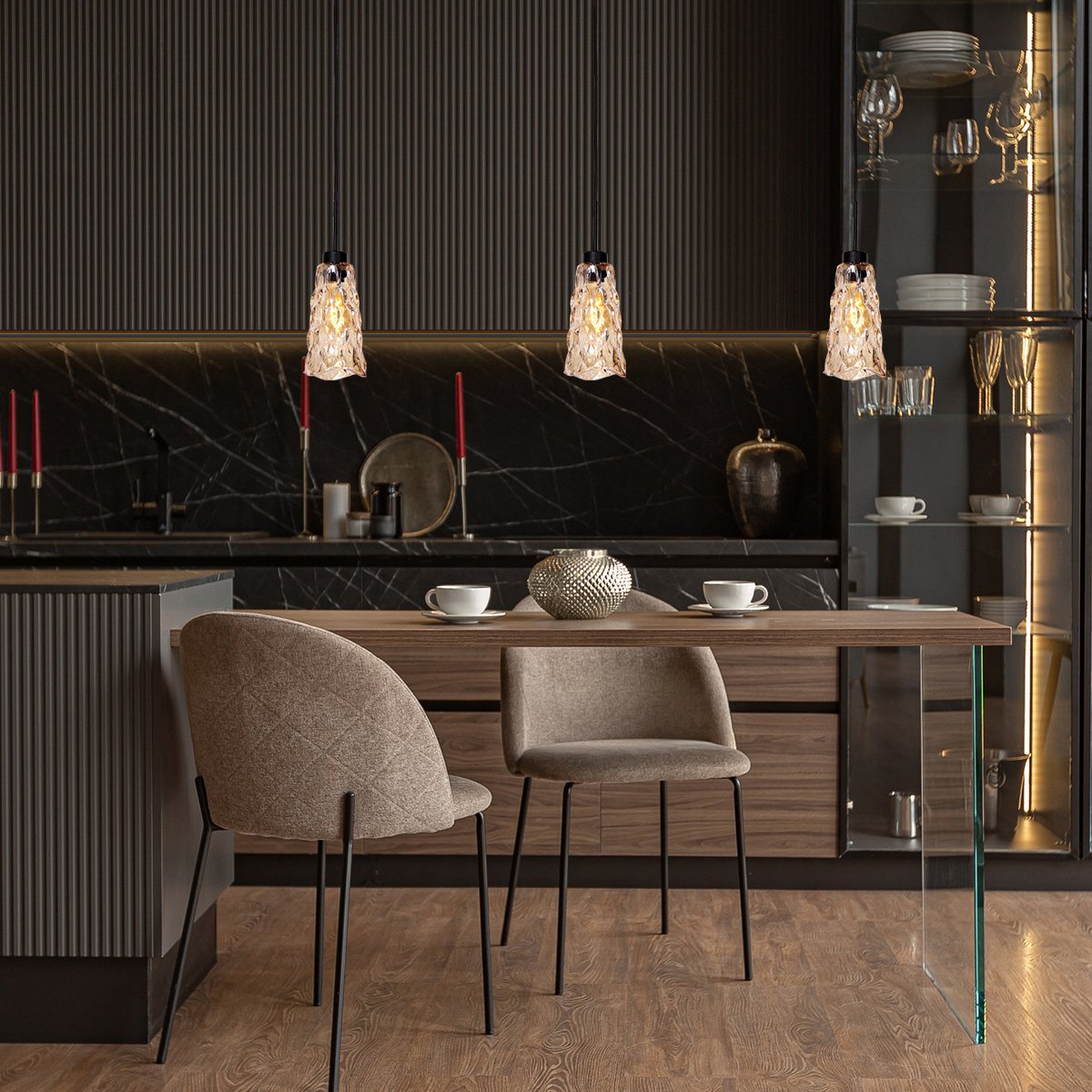 Suspension luminaire Vidrio noir
