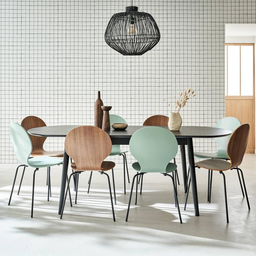 Alice'S Home - Table À Manger Extensible Noire Ovale Lina 6 À 8 Places. 160 À 210Cm | Designix - Amazon    - https://designix.fr/