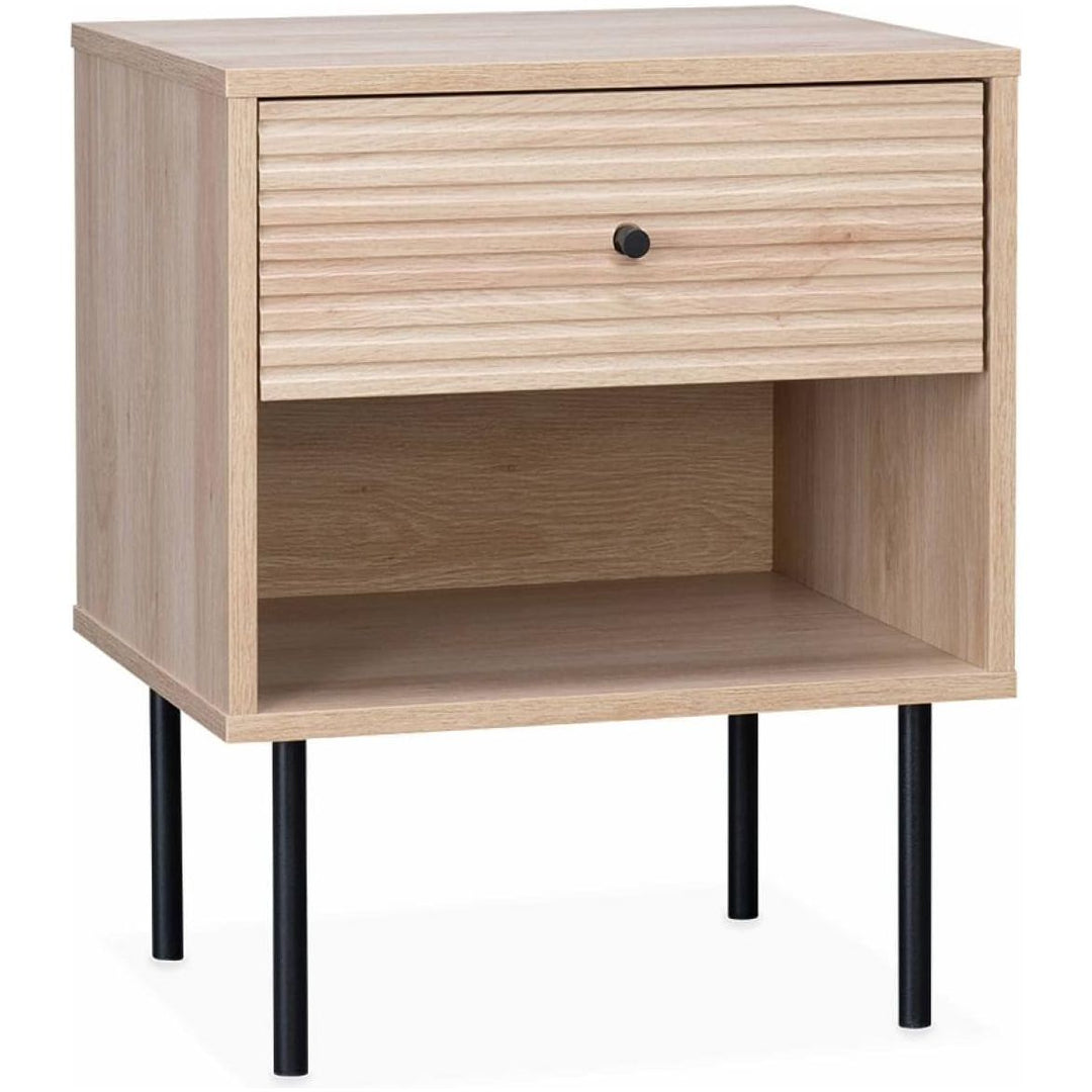 Alice'S Home - Table De Chevet. Braga. Un Tiroir. Un Espace De Rangement. L 45 X L 39.5 X H 55.5Cm | Designix - Amazon    - https://designix.fr/