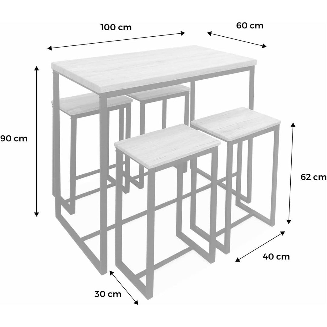 "Table Haute Encachée Industrielle" | Designix - 3333    - https://designix.fr/