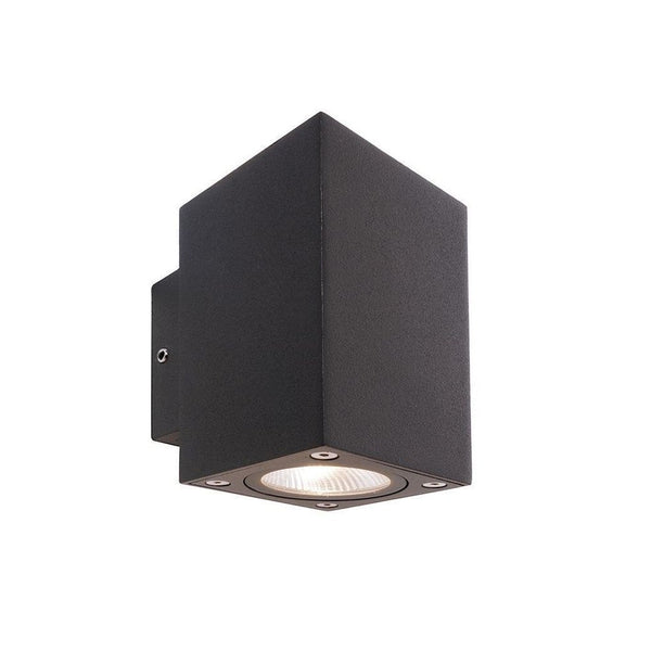 Applique extérieure Cubodo grise foncé, verre, double, H 10,8 cm