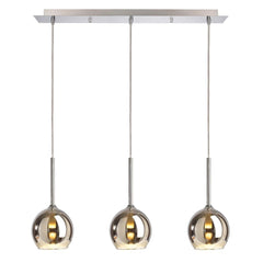 Suspension Bunda argentée, verre