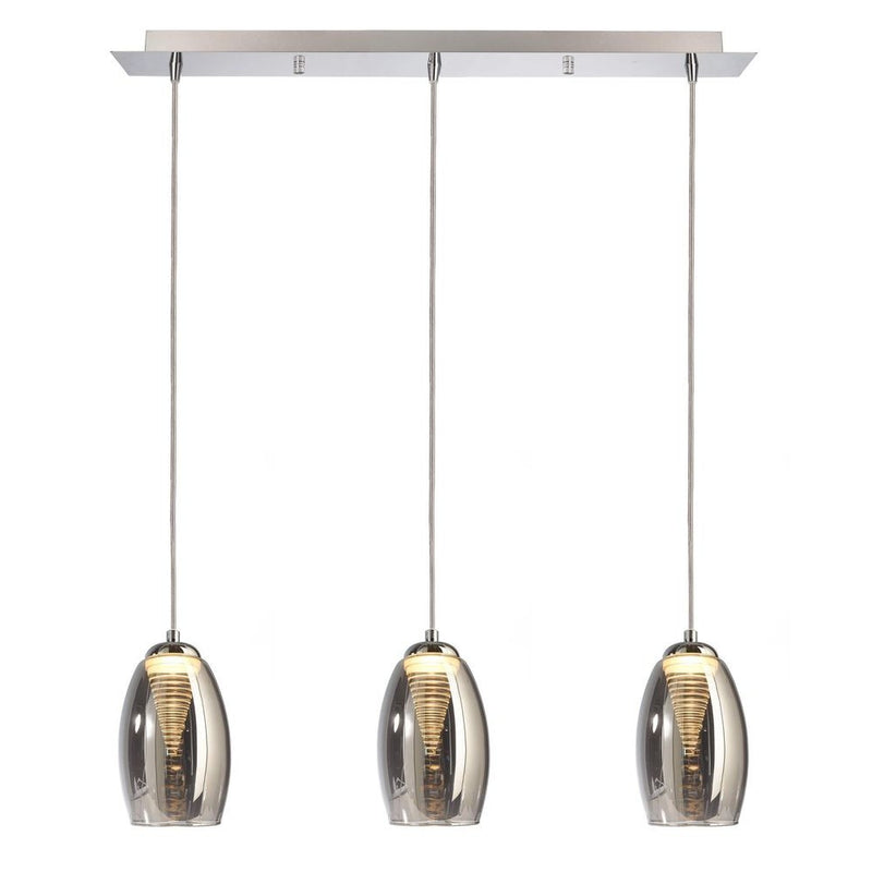 Suspension Electra argentée, verre