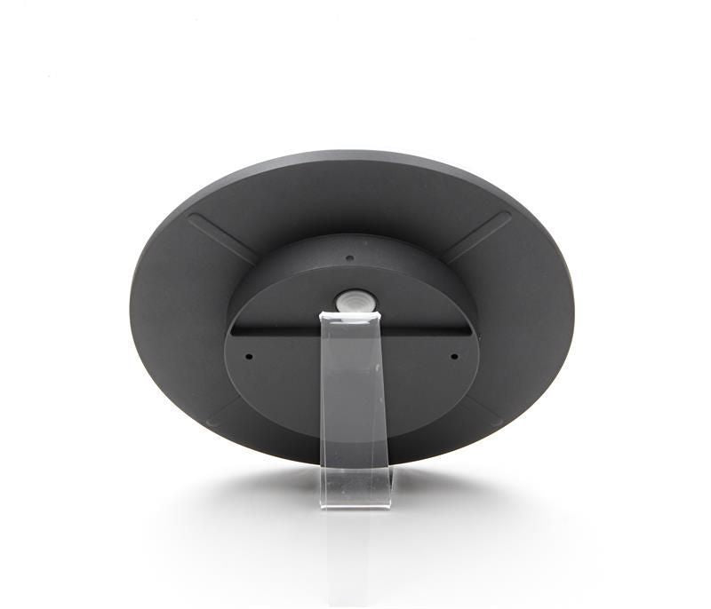 Vue arrière du luminaire montrant la base grise et le support de fixation central.