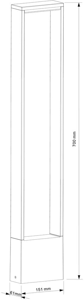 Lampadaire extérieur Cata anthracite, H 70 cm