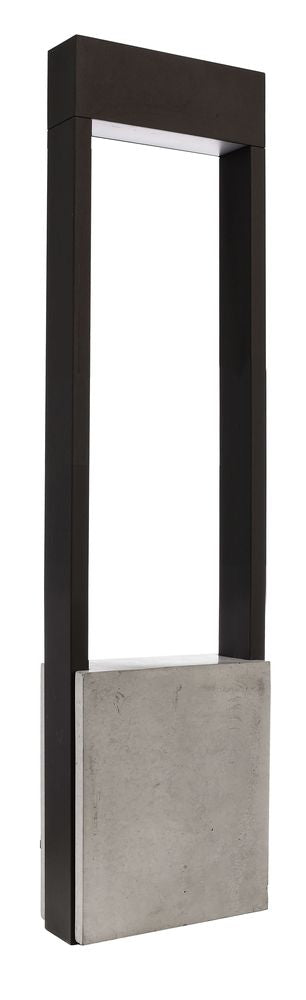 Vue latérale du luminaire sur fond blanc, montrant l’épaisseur du cadre et du socle.