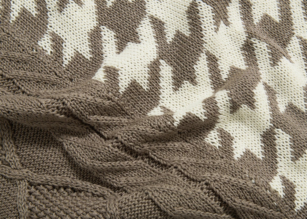 Taie d'oreiller en tricot pied-de-poule | Designix - Taies d'oreiller    - https://designix.fr/