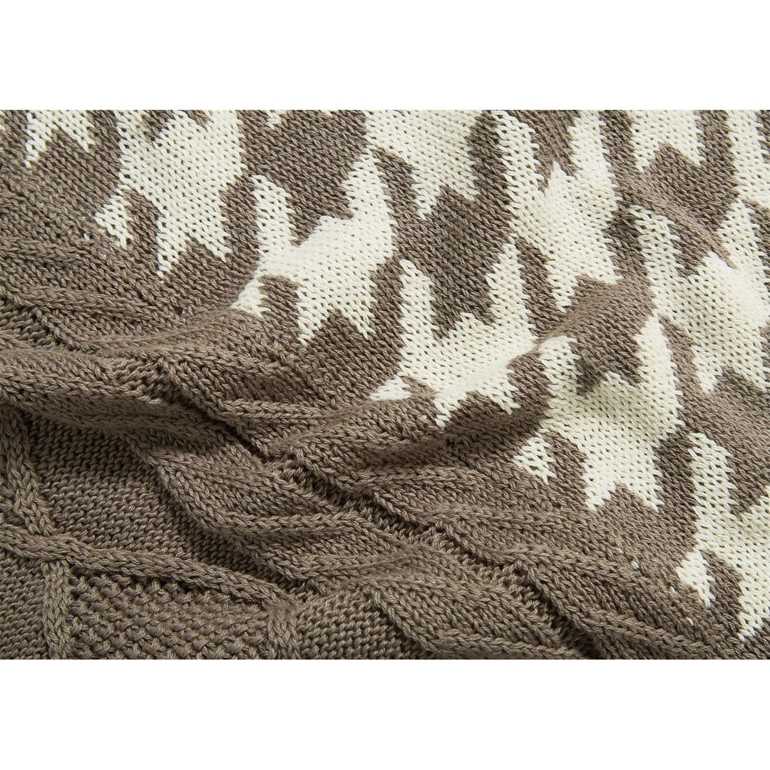 Taie d'oreiller en tricot pied-de-poule | Designix - Taies d'oreiller    - https://designix.fr/