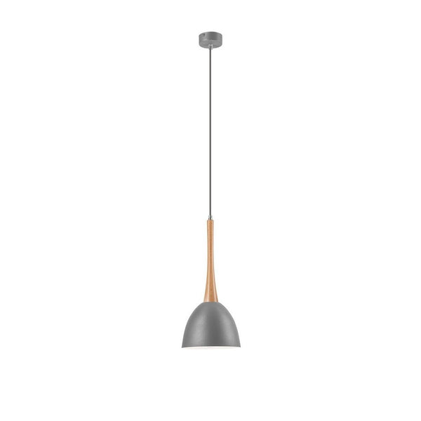 Suspension argentée et bois, 18,5 cm