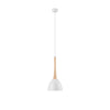 Suspension blanche et bois, 18,5 cm