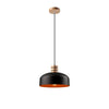 Suspension noire et orange, bois