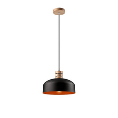 Suspension noire et orange, bois
