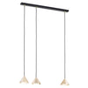 Suspension Fredarn 3 lumières noire et dorée