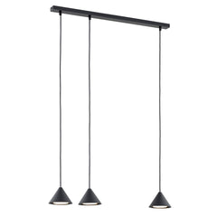 Suspension Fredarn 3 lumières noire