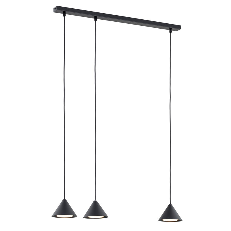 Suspension Fredarn 3 lumières noire