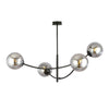 Plafonnier Dramnir 4 lumières noir et anthracite, verre
