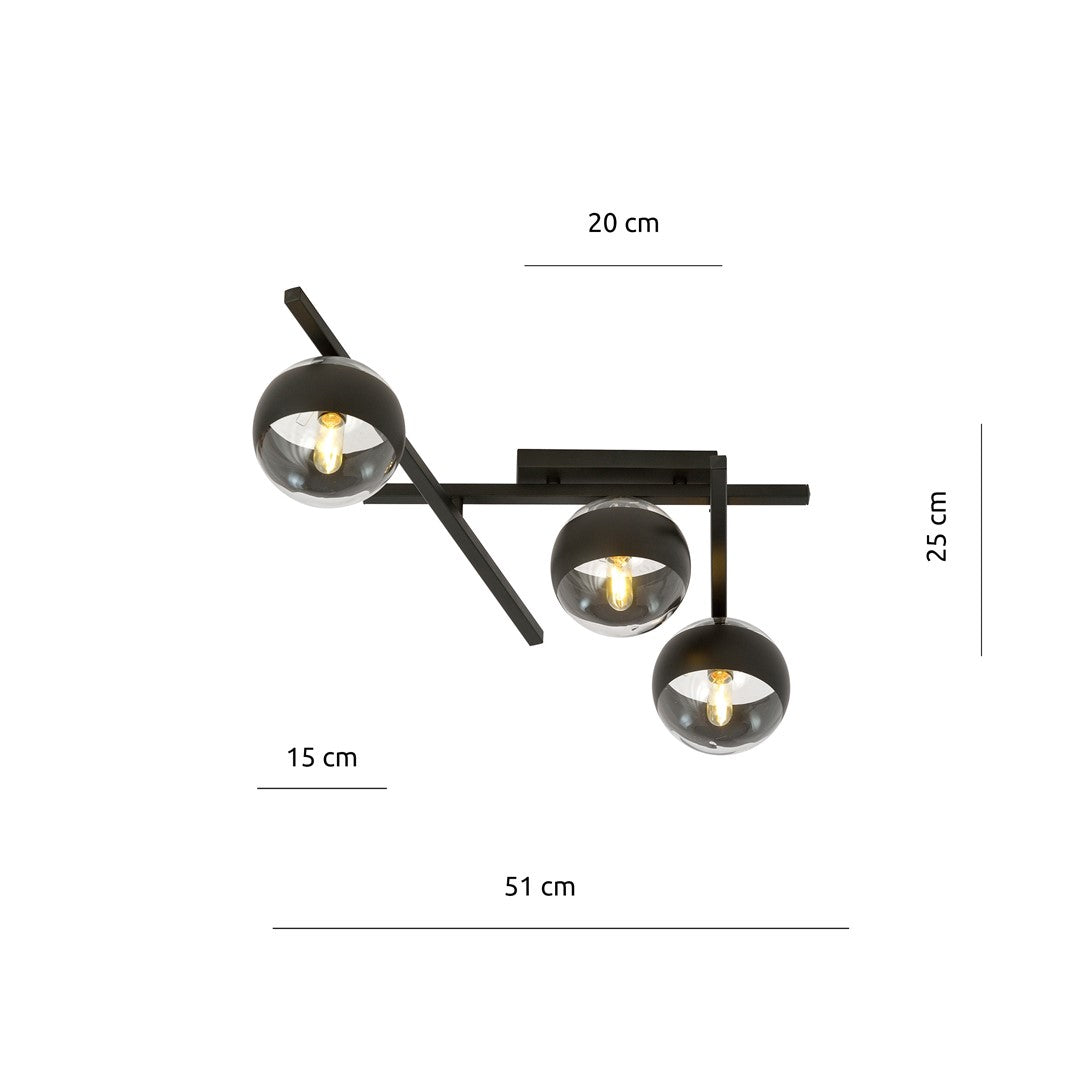 Schéma de dimensions du luminaire avec largeur et hauteur indiquées