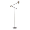 Lampadaire Norrika 2 lumières noir et anthracite, verre