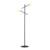 Lampadaire Norrika 2 lumières noir et opale, verre