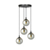 Suspension Koldara 4 lumières noire et anthracite, verre
