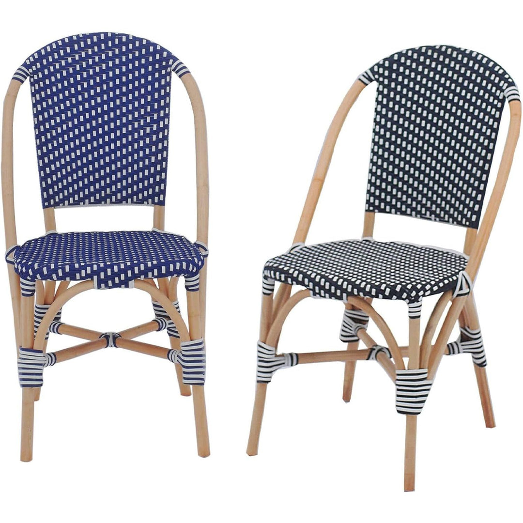 Alice'S Home - Lot De 2 Chaises Empilables Bistrot En Rotin Et Polyrotin Noir Et Blanc. L 48 X P 58 X H 90Cm | Designix - Amazon    - https://designix.fr/