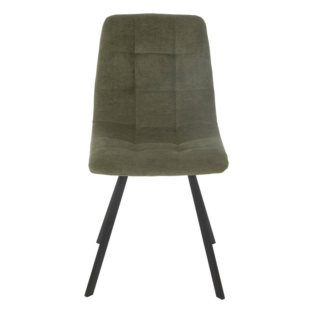 Chaise de salle à manger Clark en métal/polyester vert | Designix -     - https://designix.fr